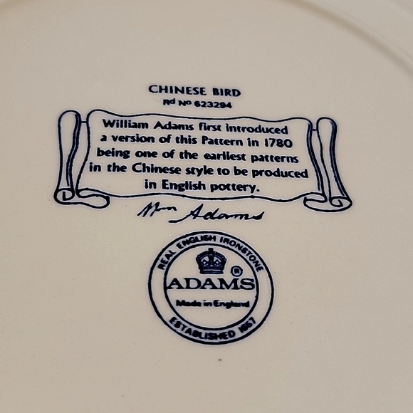 🍃 William Adams Chinese Bird plate - Picture 4 of 4